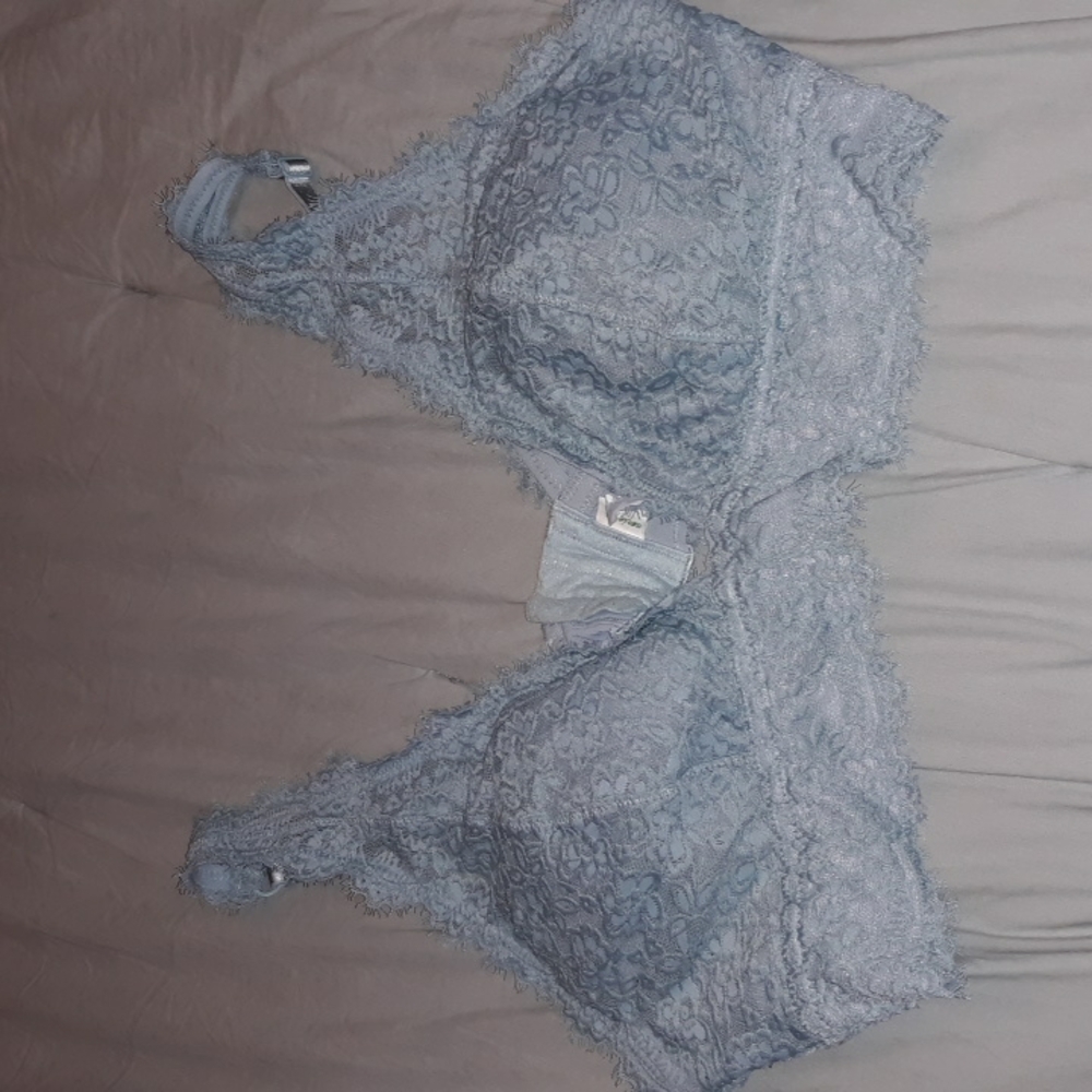 Aerie Flower Eyelash Lace Trim Lightly Padded Bralette 2020